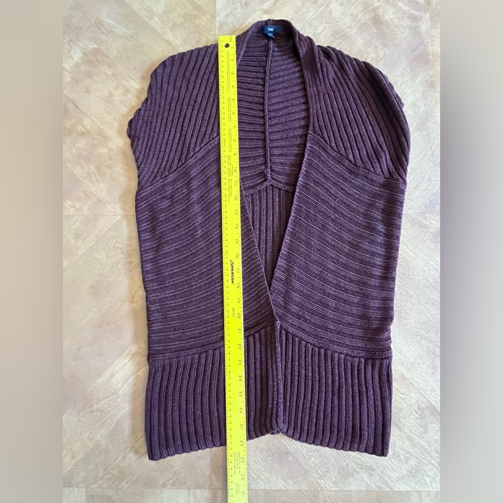 GAP Maroon Open-Front Ribbed Cardigan | Size M - Picture 5 of 9